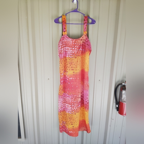 Women's Colorful Abstract Print Sleeveless Tank Maxi Dress Size Medium Hippie - Picture 1 of 4